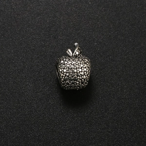 Perle pomme argentée vintage pour création de bijoux bracelets et colliers DIY