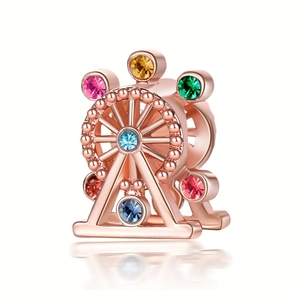 Charm a Forma di Ruota Panoramica del Parco Divertimenti in Lega con Strass per Fai da Te Braccialetti e Collane