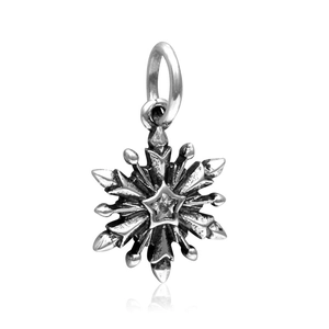 Vintage-Schneeflockenanhänger aus Silber mit Sternkristall für DIY-Schmuckherstellung