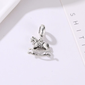 Vintage silver Trojan horse charm pendant for DIY necklace and bracelet jewelry making