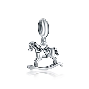 Vintage silver rocking horse charm pendant for DIY bracelets and necklaces jewelry