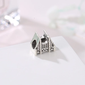 Colgante Puente de la Torre de Londres de plata antigua para pulseras y collares