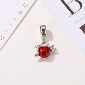 Roter Apfel-Anhänger mit silbernem Pfeil für DIY-Halsketten und Armband-Zubehör