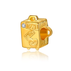 Ciondolo a Valigia in Lega Oro Travel With Mom Lettera Pendente Strass Fai da Te Bracciale Collana Accessorio Moda Gioielli