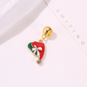 Christmas Santa hat charm with red enamel and crystals for DIY charm bracelets