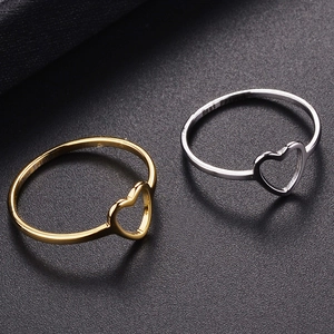 Hollow heart Best Friend ring in gold and silver finish with interior engraving