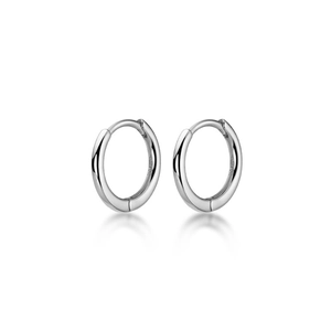 Pendientes de aro de plata de ley S925 pulida con diseño geométrico minimalista