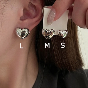 Minimalist Copper Heart Ear Cuff With 925 Sterling Silver Earring Post 3D Heart Shaped Jewelry For Women Elegant Korean Style