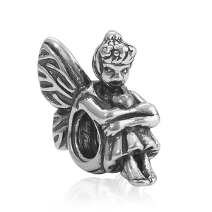 Aufwendiger 925 Silber Fee Charm mit Flügeln für DIY Halsketten und Armband Schmuck