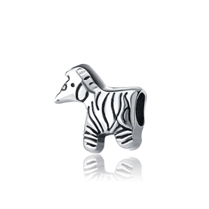 Cuenta Espaciadora de Aleación de Cebra para Joyería DIY Dije de Caballo de Dibujos Animados Plateado para Collar Pulsera