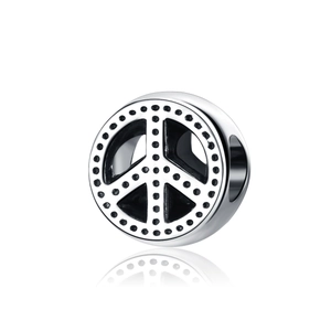 Dijes de Signo de la Paz de Aleación de Plata para DIY Pulsera Collar Fabricación de Joyas Vintage Corazón Mom Letra Cuentas de Metal