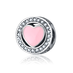 Pastorale Stijl Legering Hart Charm Kralen Emaille Zirconia Voor DIY Armband Sieraden Maken Vrouwen Accessoire
