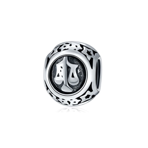 Vintage Alloy 12 Constellation Beads For DIY Bracelet Necklace Making Totem Zodiac Sign Spacer Charms For Women Jewelry