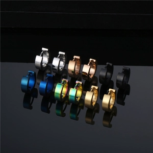 Gepolijste titanium stalen oorringen in zilver roségoud zwart blauw en goud kleuren