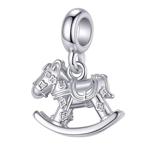 Alloy Animal Horse Pendant Charm Rocking Horse Pony Shape Alloy Rhinestone Jewelry Making Accessory DIY Bracelet Necklace Dangle Decor