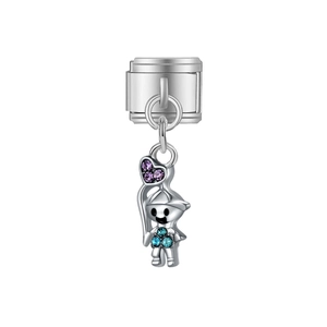 Lien de charme italien avec pendentif coeur et pierres de zircone colorées