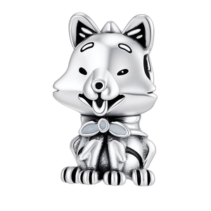 Cuentas Espaciadoras de Aleación con Forma de Zorro y Perro de Dibujos Animados para Hacer Joyas DIY Pulsera Collar Estrás