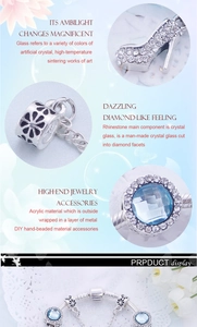 Détails du kit de breloques DIY avec perles en verre violet et pendentifs argent S925