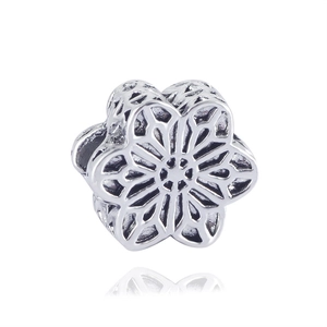 Dijes de Flor de Cerezo en Aleación Retro Cuentas Espaciadoras para Creación de Joyería DIY Plateado Accesorio Étnico