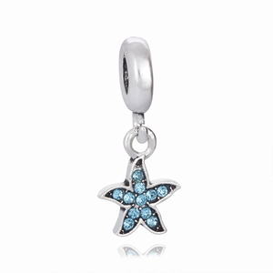 Ciondolo a Forma di Stella Marina in Lega e Zirconia Placcato Argento Accessori per Gioielli Fai-da-te per Bracciale