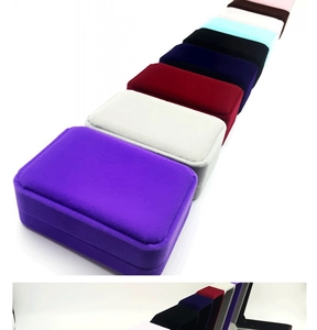 Detailed view of high-grade swan velvet jewelry boxes in various elegant colors