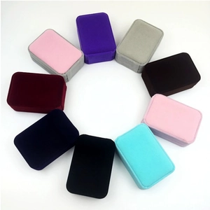Elegant Velvet Jewelry Box Round Corner Rectangle Necklace Pendant Earring Packaging Gift Case Soft Display Organizer Box