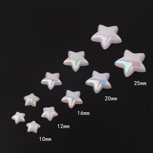 Iridescent mermaid star acrylic flatback pearls in sizes from 10mm to 25mm for DIY craft