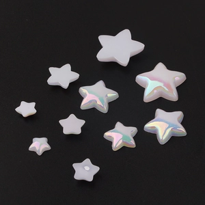 Iridescent mermaid star acrylic flatback beads for DIY phone cases and jewelry making