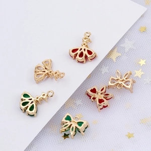 Colgante de flor en cobre chapado en oro con circón para accesorios de joyería DIY