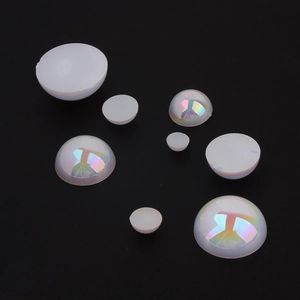 Perles demi-rondes nacrées effet sirène AB à dos plat pour décoration artisanale DIY