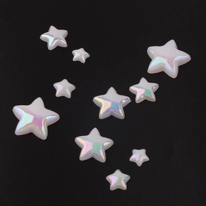 Iridescent Mermaid Artificial Pearl Star Flatback Beads Acrylic Pentagram Patch DIY Phone Case Jewelry Making Handmade Accessories