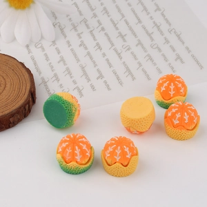 Realistic orange cactus resin miniature figurines with textured surface for DIY crafts