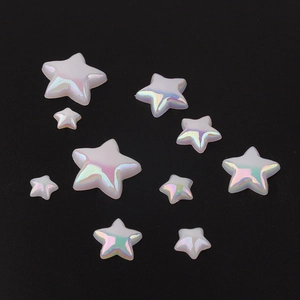 Iridescent aurora pearl star acrylic flatback beads for DIY phone cases and jewelry