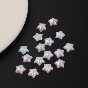 Iridescent mermaid pearl star resin charms for DIY phone case and nail art decorations