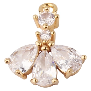 Colgante de abeja bañado en oro con circonitas para creación de joyas artesanales