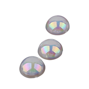 Trois perles en acrylique irisées de style sirène à dos plat pour les loisirs créatifs