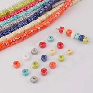 Ceramic Abacus Beads For DIY Jewelry Making Bracelet Necklace Earring Material Handmade Glazed Colorful Smooth Craft Accessory