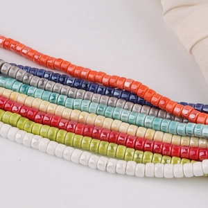 Polished colorful ceramic square beads for DIY necklace and bracelet jewelry making