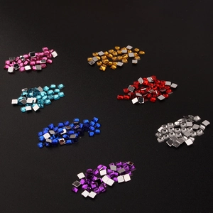 Colorful 2mm square acrylic flatback rhinestones for nail art and DIY jewelry making