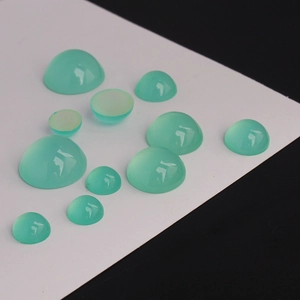 Cabochons ronds en résine vert menthe pour création de bijoux DIY en plusieurs tailles