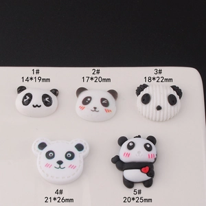 Set di 5 graziosi ciondoli a forma di panda in resina per custodie fai da te e capelli