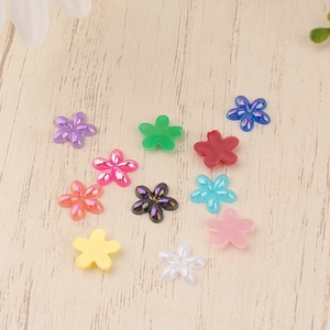 Colorful resin flower beads for nail art and DIY crafts with rainbow AB coating