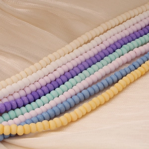 Perles en Verre Mat Macaron pour Fabrication de Bijoux DIY Perles de Rocaille en Verre Givré pour Bracelet Collier Oreille