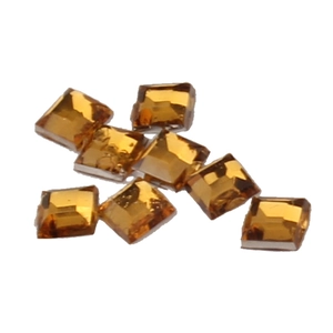 Mini 2mm amber yellow square flatback acrylic rhinestones for DIY nail art and crafts