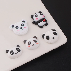Set di figurine di panda in resina per cover cellulari e accessori per capelli