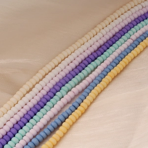 Perles de rocaille givrées macaron pour création de bijoux DIY bracelets et colliers