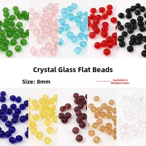 8mm facettierte Kristallglas-Rondellperlen in zehn Farben für DIY-Schmuckherstellung