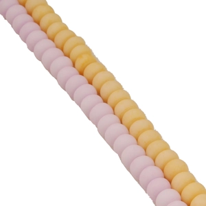 Perles de verre dépoli mat en violet pastel et orange pour bijoux DIY