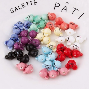 Perline colorate in ceramica a forma di topo per gioielli fai-da-te con visi