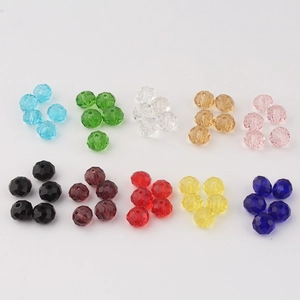 Bunte 8mm facettierte Kristallglasperlen in zehn Farben für DIY-Schmuckherstellung